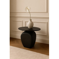 Stolik Atlas czarny 46 cm – nowoczesny stolik z drewna mango