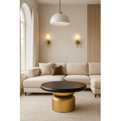 Stolik kawowy LEONARDO czarno-złoty – luksus do salonu