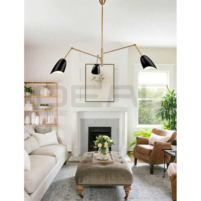 Lampa wisząca RAGNO – designerski żyrandol w czarnym kolorze