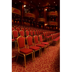 Krzesło do sali bankietowej HEROS czerwone złote