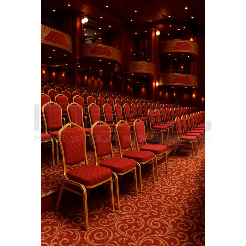 Krzesło do sali bankietowej HEROS czerwone złote