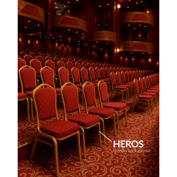 Krzesło do sali bankietowej HEROS czerwone złote