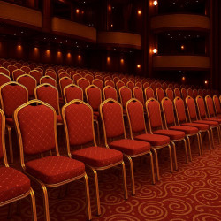 Krzesło do sali bankietowej HEROS czerwone złote