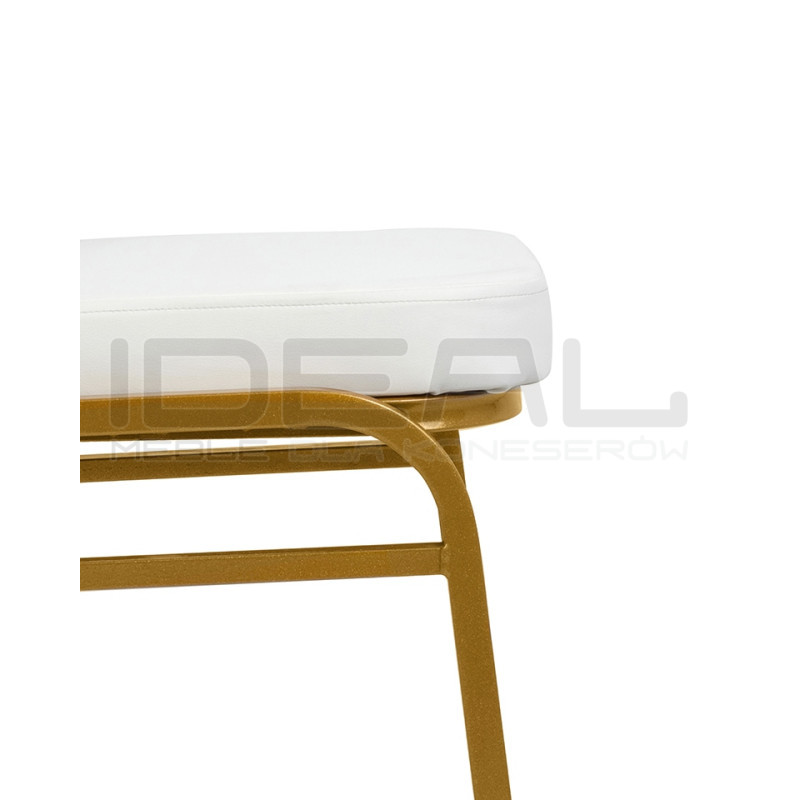 Krzesło eventowe HESTIA biało złote - ekoskóra |IdealMeble