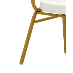 Krzesło eventowe HESTIA biało złote - ekoskóra |IdealMeble