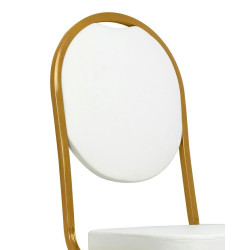 Krzesło bankietowe HESTIA biało złote - ekoskóra |IdealMeble