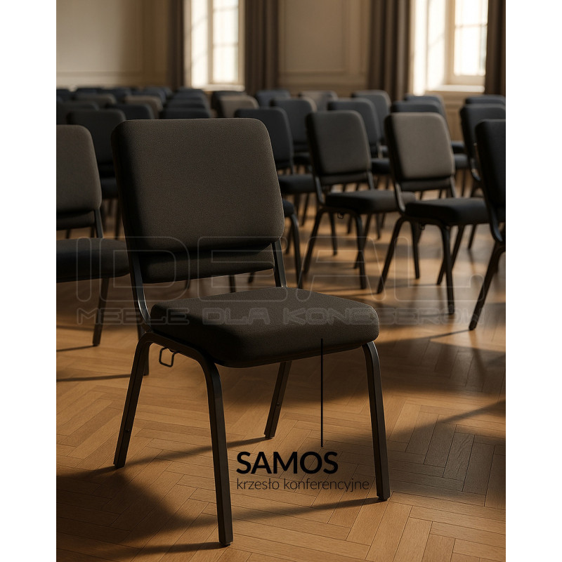 Krzesło konferencyjne SAMOS czarne – wygodne i solidne