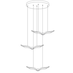 GUFO 3 – designerska lampa wisząca w kolorze różowego złota