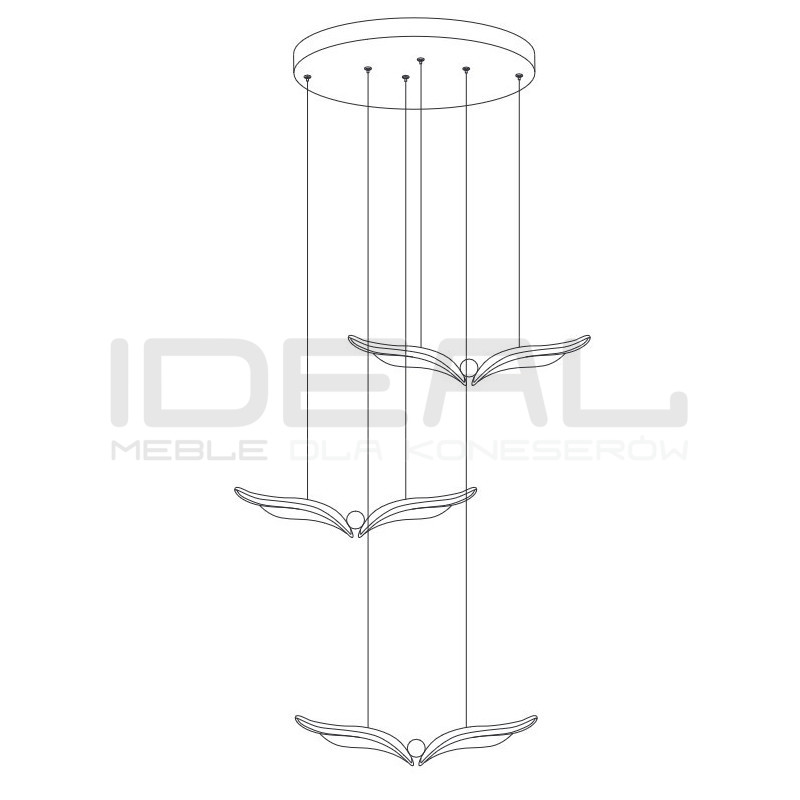 GUFO 3 – designerska lampa wisząca w kolorze różowego złota