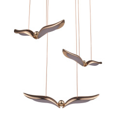 GUFO 3 – designerska lampa wisząca w kolorze różowego złota