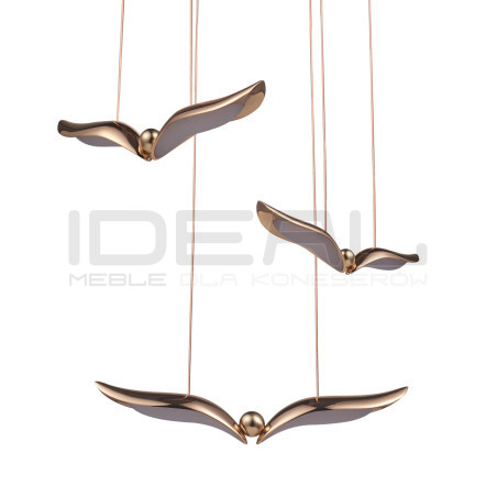 GUFO 3 – designerska lampa wisząca w kolorze różowego złota