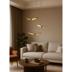 GUFO 3 – designerska lampa wisząca w kolorze różowego złota