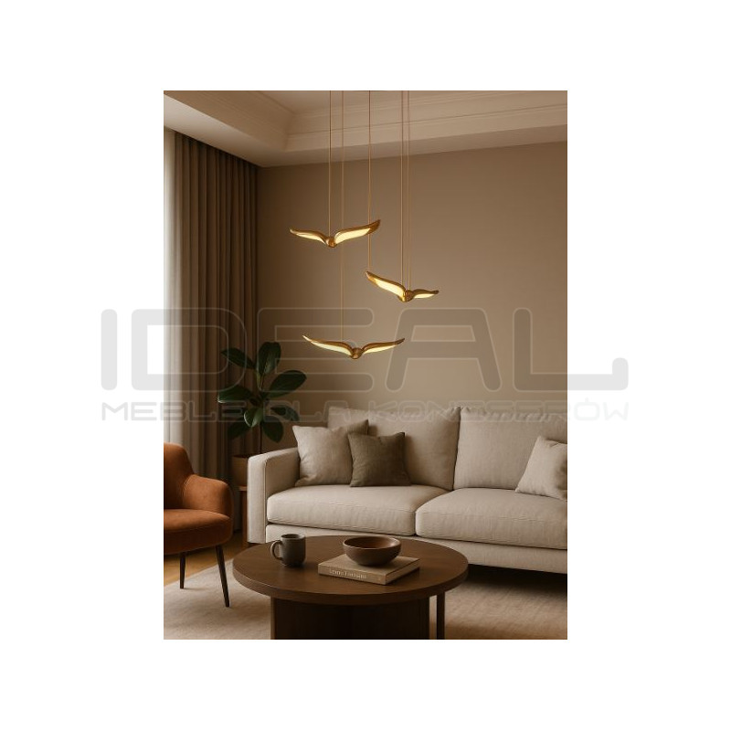 GUFO 3 – designerska lampa wisząca w kolorze różowego złota