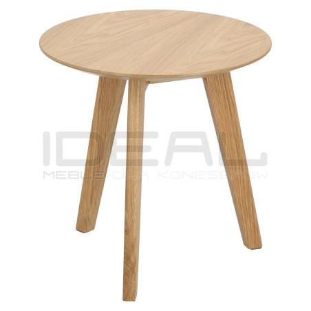 Tani Stolik okrągły z drewna Malm | IdealMeble.pl