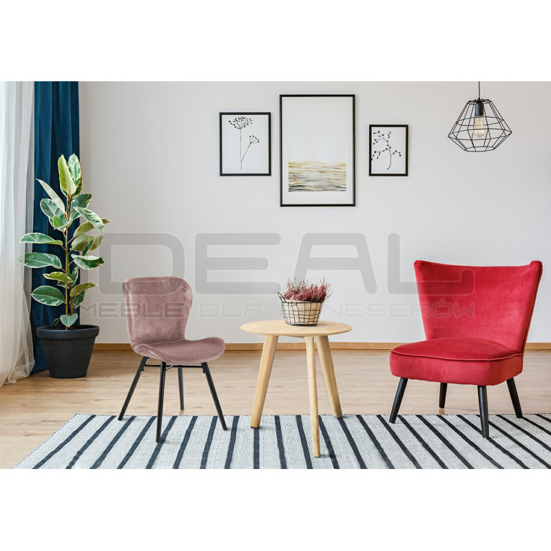 Tani Stolik okrągły z drewna Malm | IdealMeble.pl