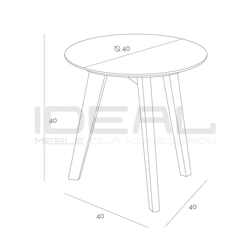 Tani Stolik okrągły z drewna Malm | IdealMeble.pl