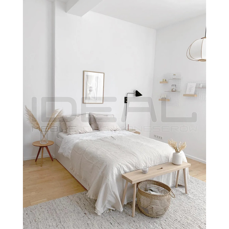 Tani Stolik okrągły z drewna Malm | IdealMeble.pl