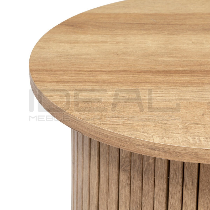 Stolik z lamelami japandi Alare okrągły | IdealMeble.pl