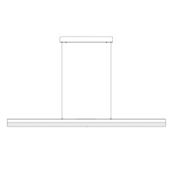 Pozioma lampa wisząca ANABELLA z kryształowym kloszem