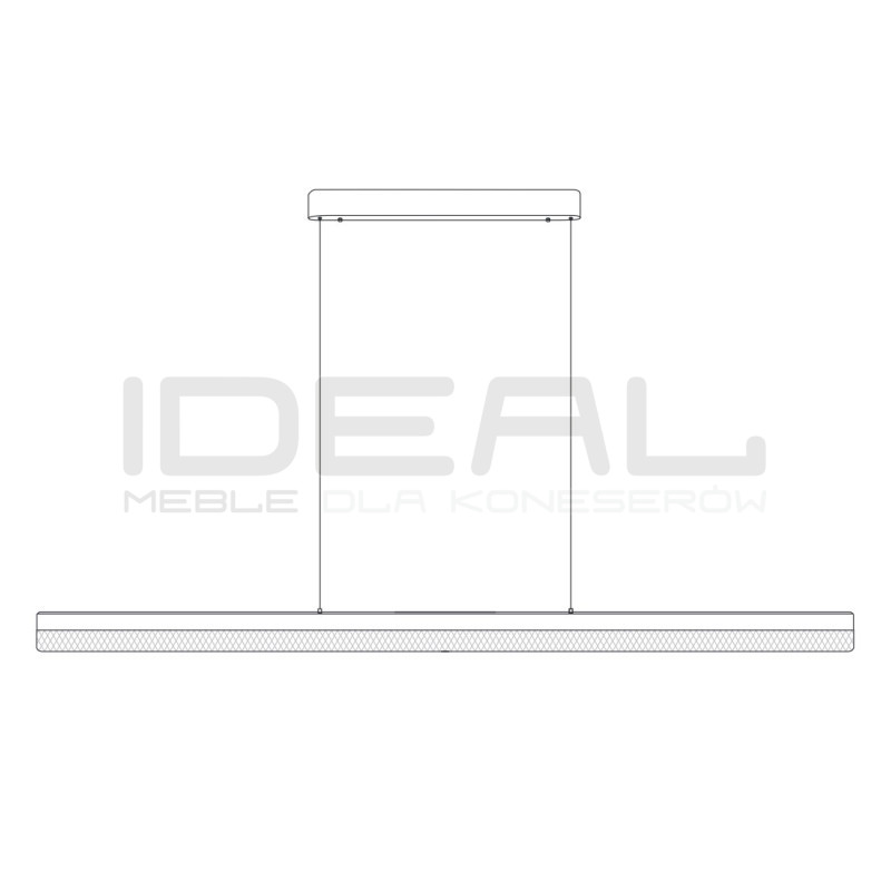 Pozioma lampa wisząca ANABELLA z kryształowym kloszem