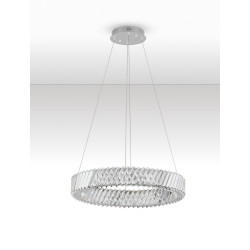 Nowoczesny żyrandol kryształowy VITREO 60 cm – nikiel