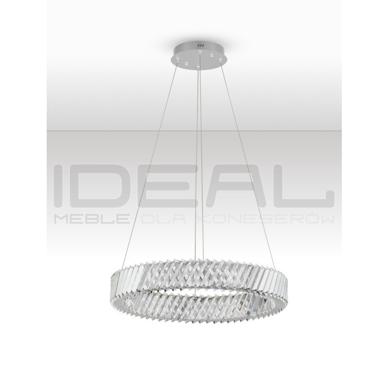 Nowoczesny żyrandol kryształowy VITREO 60 cm – nikiel