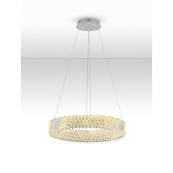 Nowoczesny żyrandol kryształowy VITREO 60 cm – nikiel