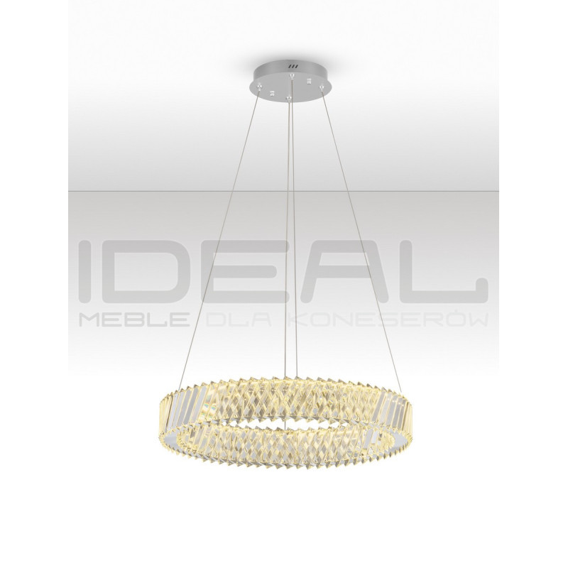 Nowoczesny żyrandol kryształowy VITREO 60 cm – nikiel