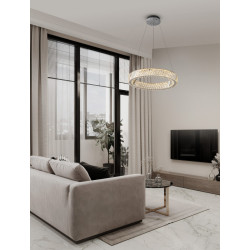 Nowoczesny żyrandol kryształowy VITREO 60 cm – nikiel