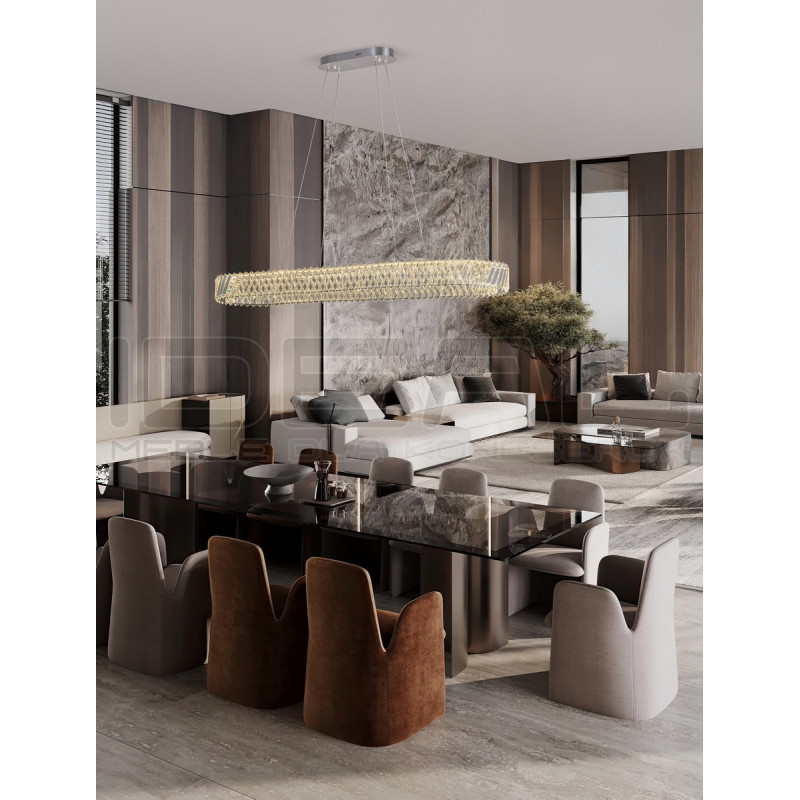 VITREO LONG  – żyrandol kryształowy poziomy |nad stół, wyspę