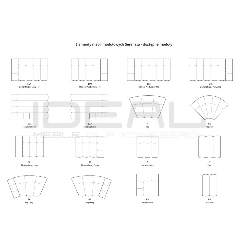 Fotel modułowy Serenata bez podłokietnika | IdealMeble.pl