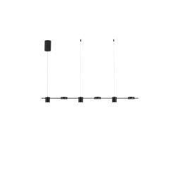 Lampa wisząca pozioma TECHNICS nad wyspę czarna