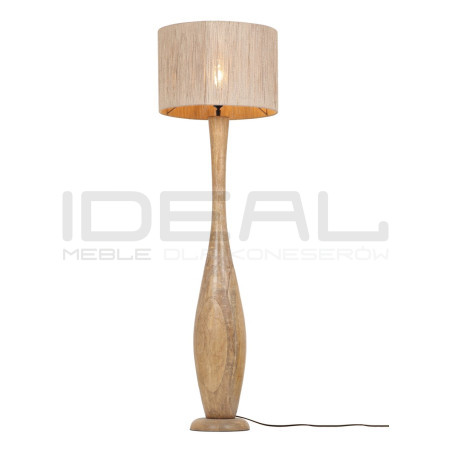 Drewniana lampa podłogowa JUTE – styl boho, juta i drewno