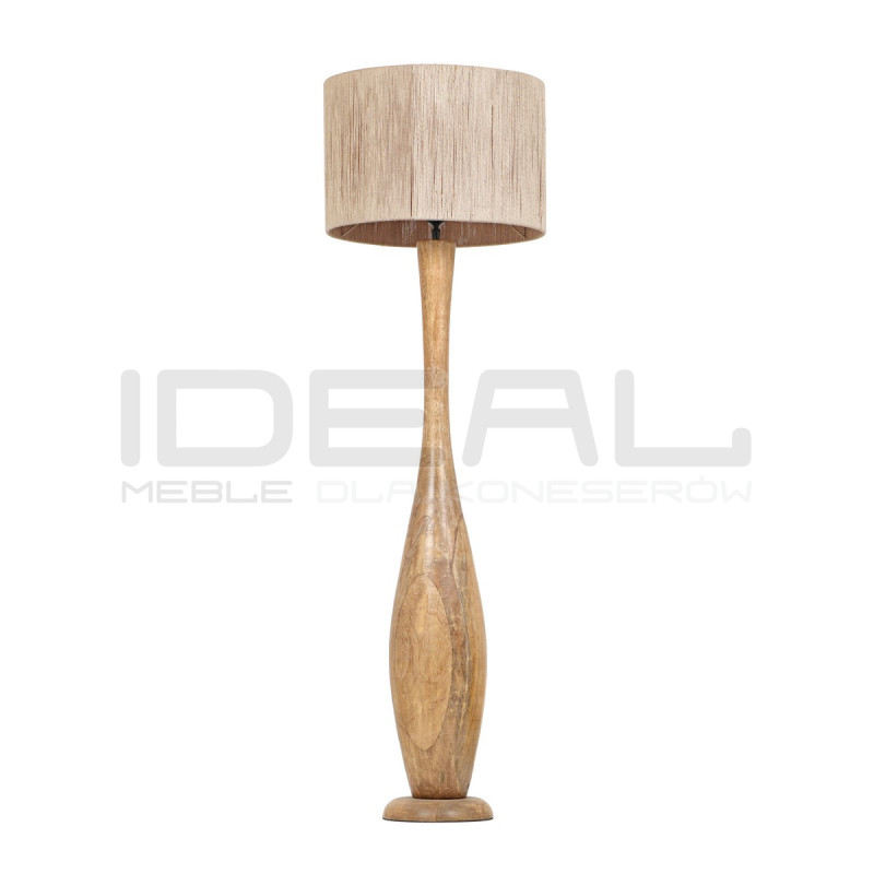 Drewniana lampa podłogowa JUTE – styl boho, juta i drewno