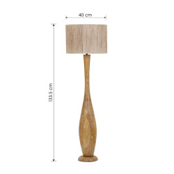 Drewniana lampa podłogowa JUTE – styl boho, juta i drewno