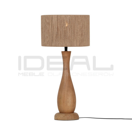 Lampa stołowa JUTA – naturalna lampka nocna z juty i drewna