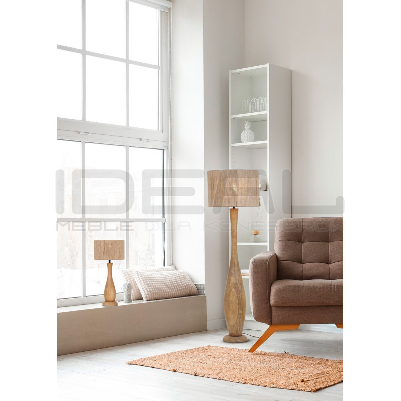 Lampa stołowa JUTA – naturalna lampka nocna z juty i drewna