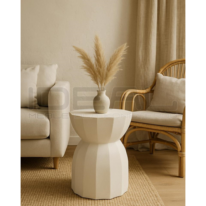 Beżowy stolik drewniany MaMaison ROLLING – naturalny z mango