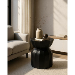 Czarny stolik drewniany MaMaison ROLLING – nowoczesny design