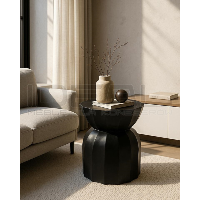 Czarny stolik drewniany MaMaison ROLLING – nowoczesny design