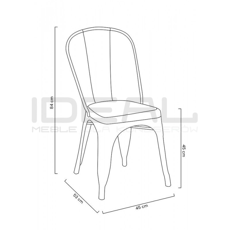 Krzesło Tower metalowe metaliczne | IdealMeble.pl