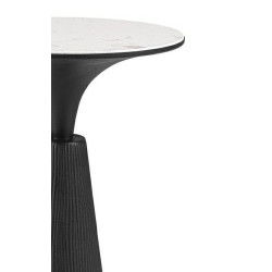 Stół barowy Rondel średnica 51 cm czarny blat marmur | IdealMeble.pl