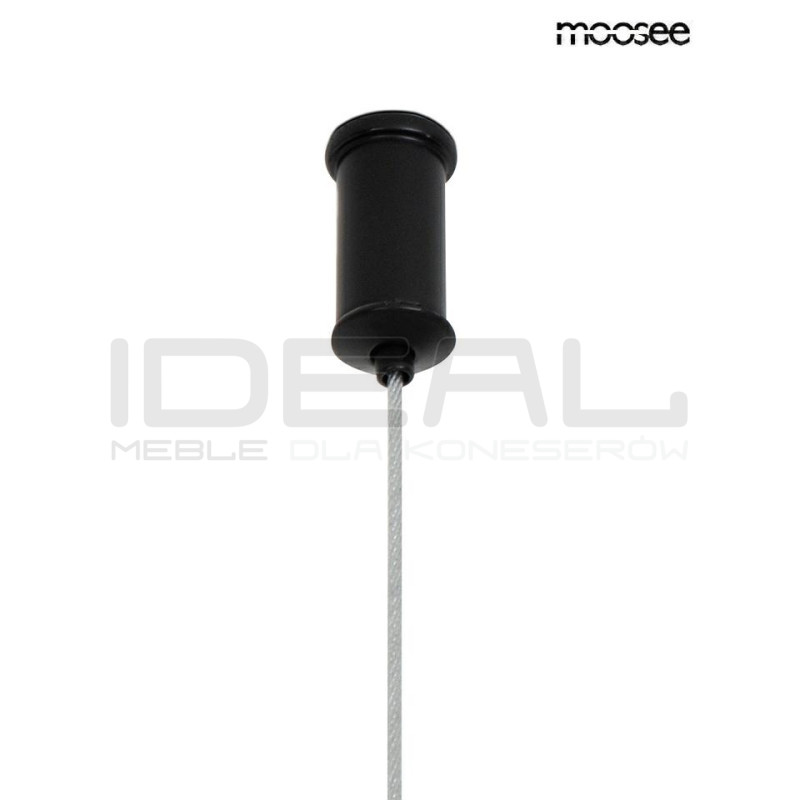 Lampa ALURE OVAL 120 czarna z mlecznobiałymi kloszami