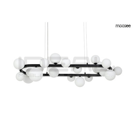 Lampa ALURE OVAL 120 czarna z mlecznobiałymi kloszami