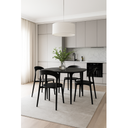 Stół LAMINAR 120 czarny / drewno – elegancki stół dla 4 osób