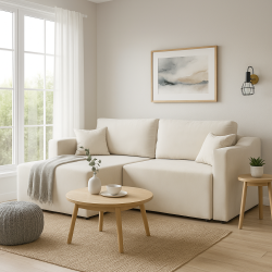 Sofa Double – rozkładana z 2 pojemnikami i funkcją narożnika