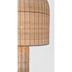 Ażurowa lampa podłogowa boho rattan SIKKIM beżowa | IdealMeble.pl