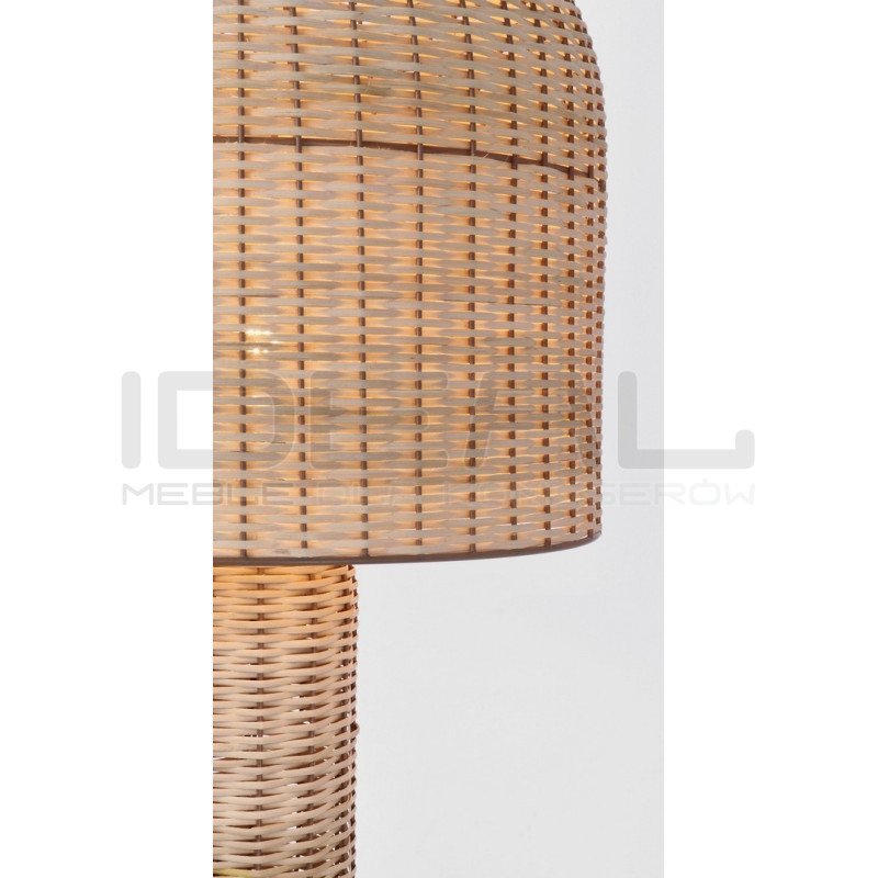 Ażurowa lampa podłogowa boho rattan SIKKIM beżowa | IdealMeble.pl