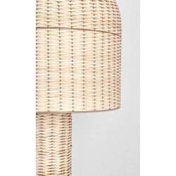 Ażurowa lampa podłogowa boho rattan SIKKIM beżowa | IdealMeble.pl