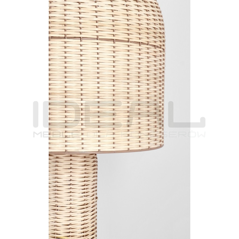 Ażurowa lampa podłogowa boho rattan SIKKIM beżowa | IdealMeble.pl